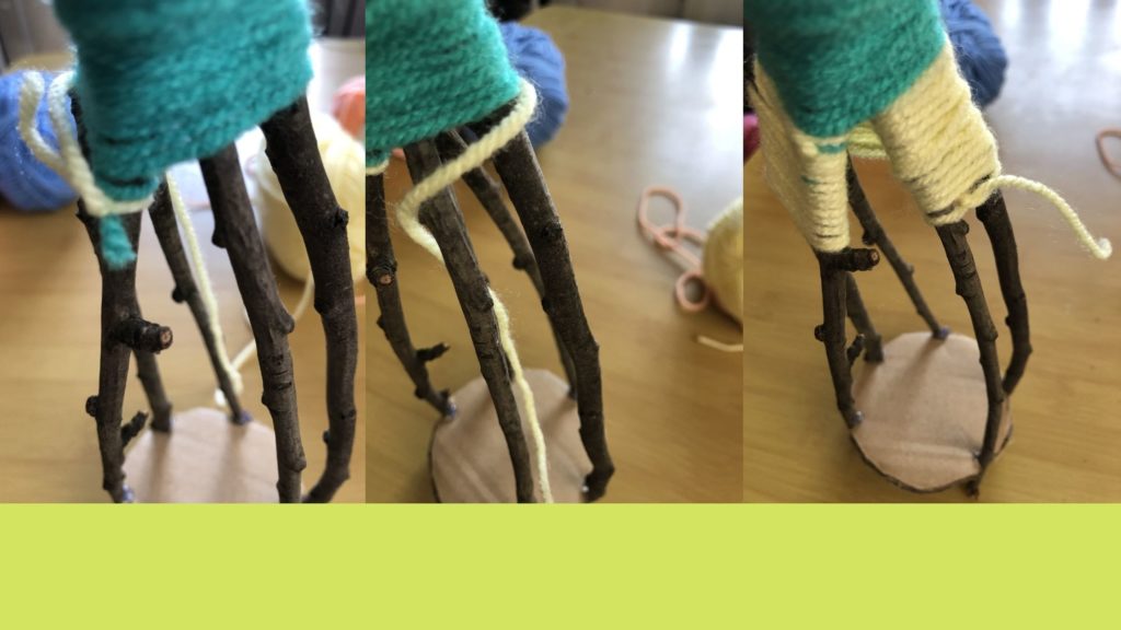 második szín illesztése, fonal tekerése képen