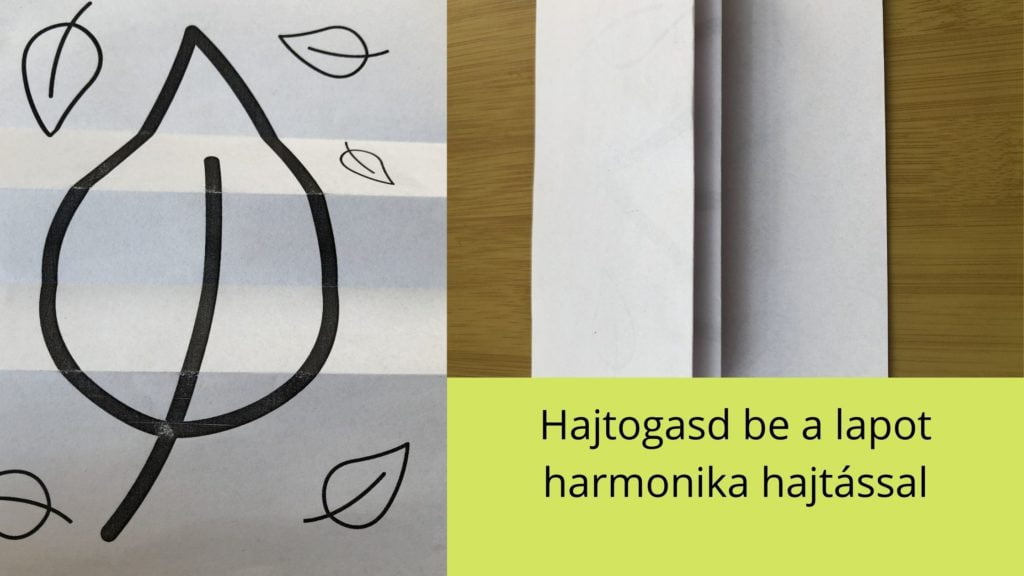 levélsablon harmonika hajtással hajtogatva