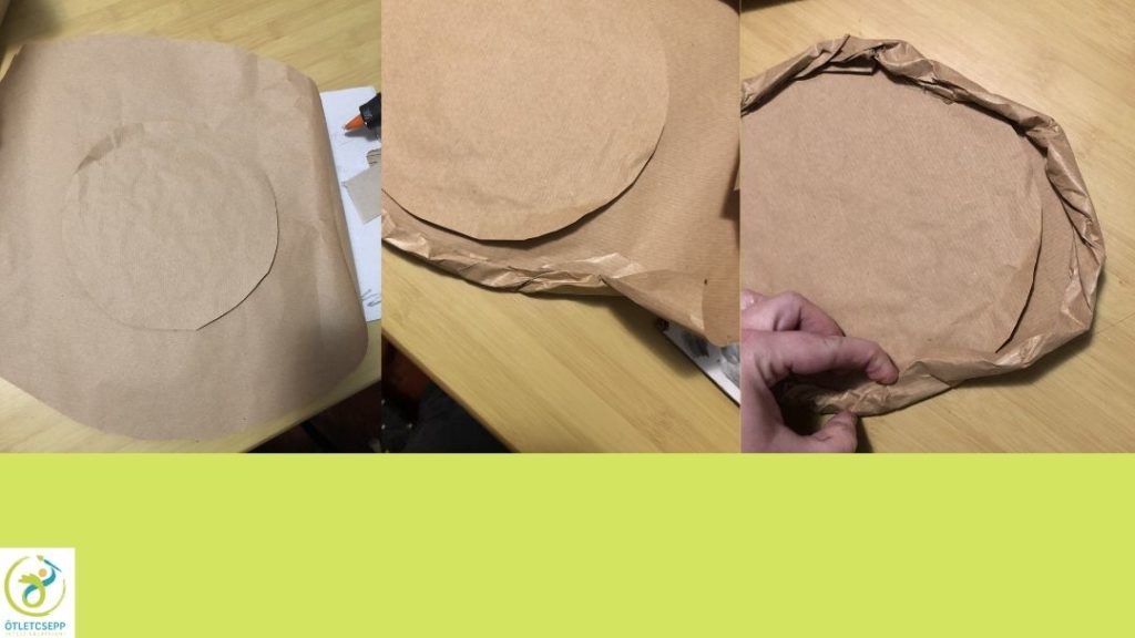 karton pizza, kör alakú karton háztartási csomagolóba csomagolva