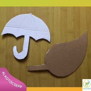 esernyő és falevél alakú forma kartonból kivágva