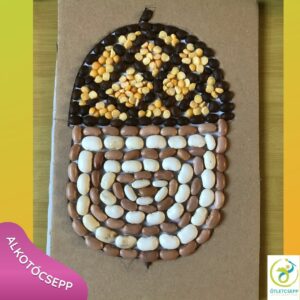 makk forma fehér és tarkababbal, kávébabbal, sárgaborsóval