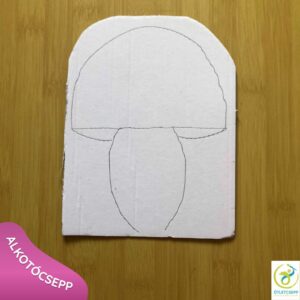 gomba előrajzolva kartonra